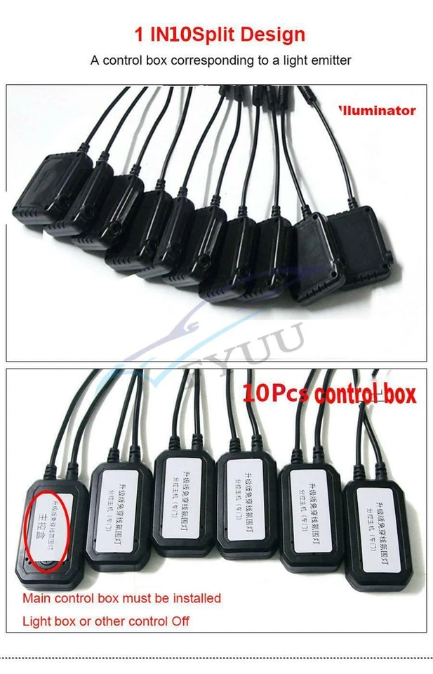 64 Color DIY 1-In-10 No Threading Ambient Light Atmosphere Lamp Optic Fiber Band - Image 4 of 4