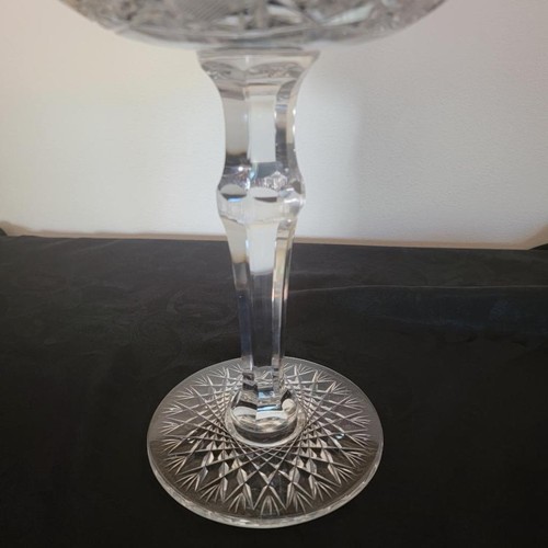 Vintage 11 1/4" Brilliant Cut Glass Crystal Tall Compote Comport Tazza Vase - 第 4/8 張圖片
