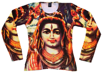 FL49S SHIVA Snake Hindu Karma Religion DJ Tattoo Designer Langarm T-SHIRT S