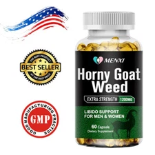 MENXI Horny Goat Weed Extract 1200mg Maca Root, Saw Palmetto Ginseng,Arginine US