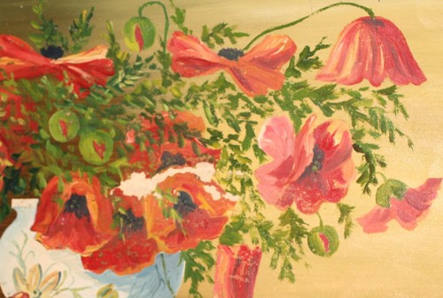 Antique original oil painting still life with vase - Picture 8 of 18