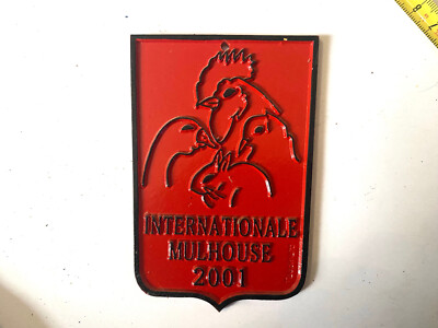 Aluminium plate Concours Aviculture Colombophile Mulhouse 2001 Modene Club