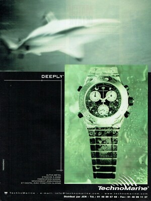 Werbung Advertising 109 1999 Uhr Deeply Technomarine Alpha Metall Wasserdicht
