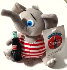 Coca Cola Elephant Plush 9" Lifeguard Red White Swim Suit /Vintage 1993 /Tags