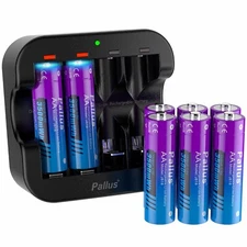 Pallus AA Battery 1.5V Lithium Rechargeable AA Batteries 3500mWh for Blink Lot