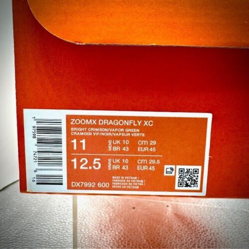 Nike ZoomX DragonFly XC Cross Country Carmesí Brillante DX7992-600 Para hombres Talla 11 - Imagen 3 de 7