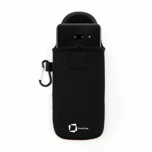 GENUINE INVENTCASE BLACK NEOPRENE POUCH CASE BAG FOR LG G8 THINQ 2019 - Picture 2 of 10