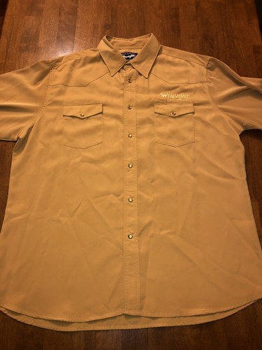 VTG WRANGLER Yellow Gold Western Shirt Pearl Snap 2XL Rodeo Bull Embroidery XXL - Picture 8 of 12