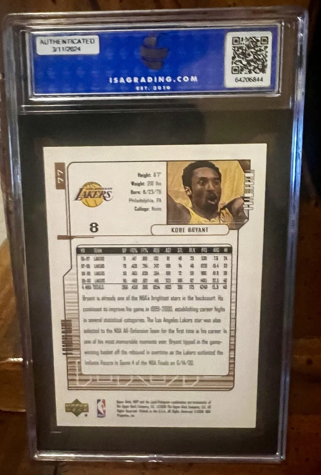 2000-01 Upper Deck MVP - #77 Kobe Bryant ISA Gem Mint 10 - Image 2 of 2