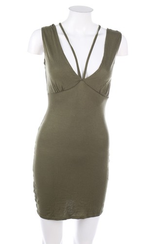 asos DESIGN Kleid Minikleid tiefer Rückenausschnitt UK 10 = D 36 olivgrün - Bild 2 von 4
