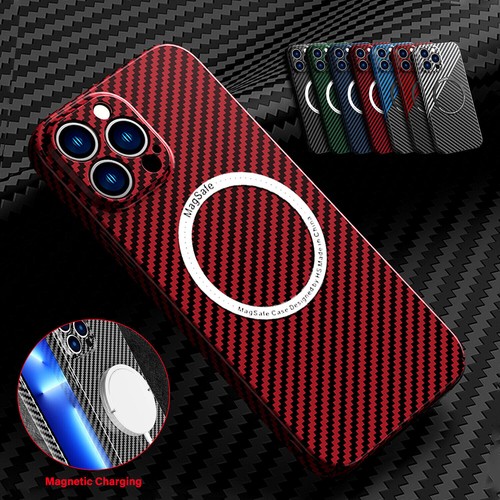 For iPhone 14 13 12 11 Pro Max Magsafe Case Carbon Fiber Magnetic Slim Cover - Picture 15 of 25