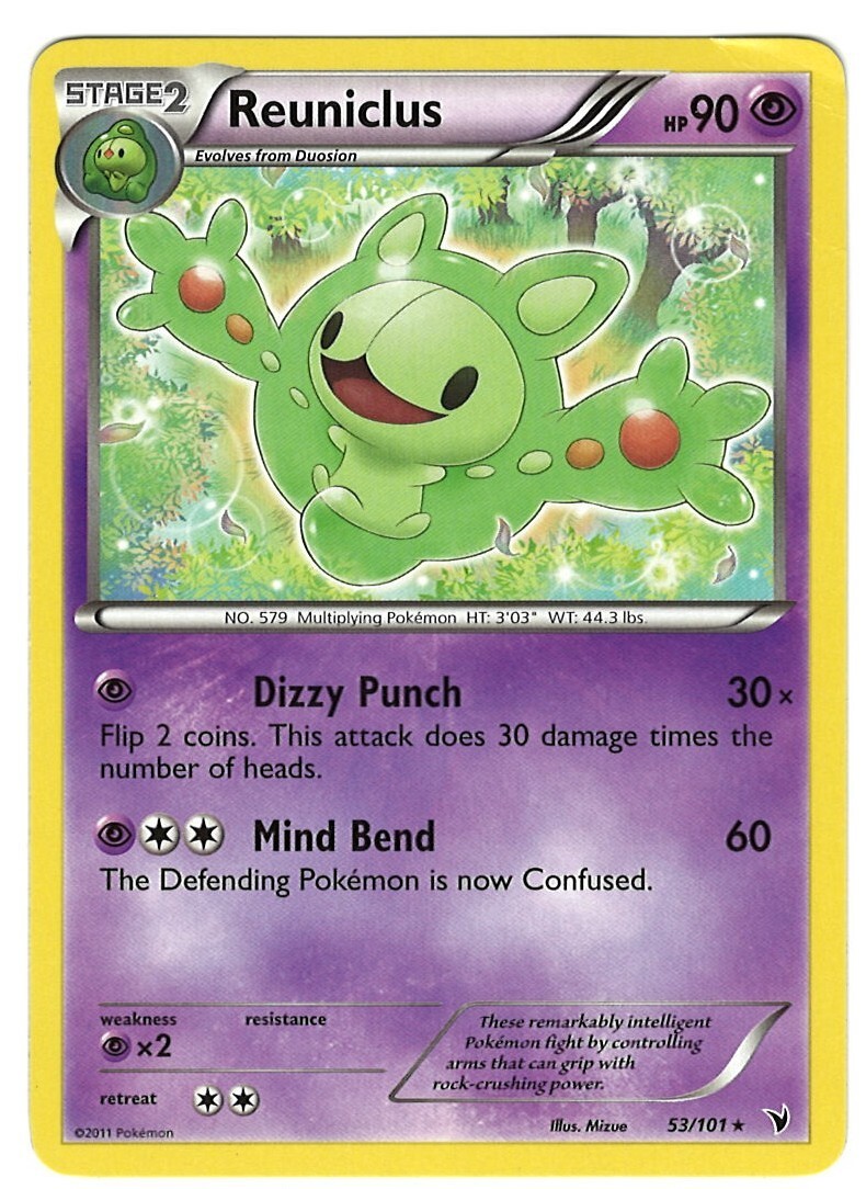 Reuniclus 53/101  Pokemon Card Noble Victories Rare 90 HP Light Play