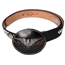 Dakota Belt Co. Belt With Eagle Buckle Belt Leather USA Made Size 44 Mens NWOT
