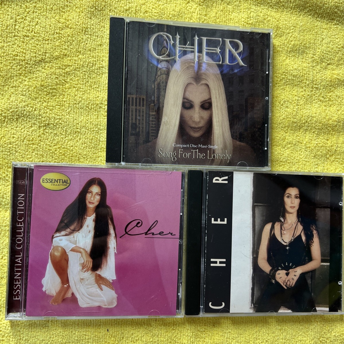 3 Cher Cds - Essential Collection, Heart Of Stone, Song For The