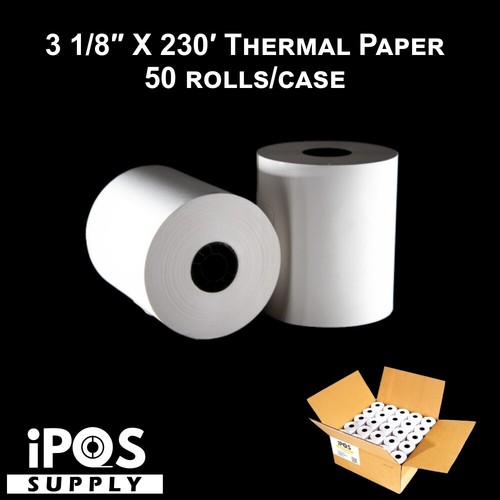 3-1/8" x 230' THERMAL POS RECEIPT PRINTER ROLL 50 ROLLS CASE Limited Time Offer - Picture 2 of 4