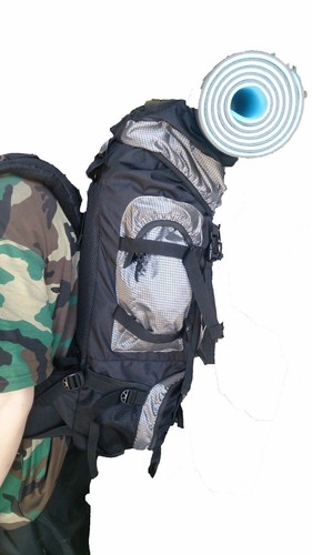 OUTBACK 75 litre Rucksack Top Loading Internal Frame Adjustable Back 600D Nylon - Picture 10 of 10
