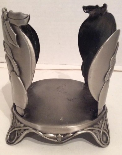 Crazy Mountain Pewter Snowman Couple Candle Holder Crazy Mountain Snow Couple - Picture 2 of 10