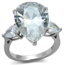 TK2256 - High polished no plating Stainless Steel Ring with AAA Grade CZ in