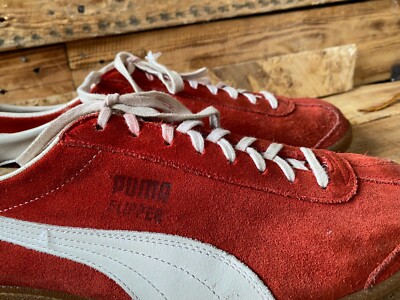 靴 70s Vintage Puma sport sude shoes Vintage 70's-80's Puma flipper red suede low-top sneakers sz