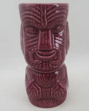 Room Essentials Target Home Ceramic Tiki Mug 16 oz 6.5" tall Mauve Plum Burgundy