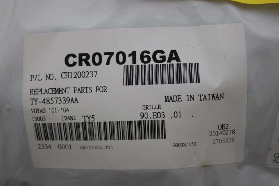 2001 2002 2003 CHRYSLER VOYAGER FRONT GRILLE Foto 3 de 4