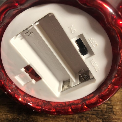 Red Glass Light up Christmas trees set of three battery operated - Picture 8 of 17