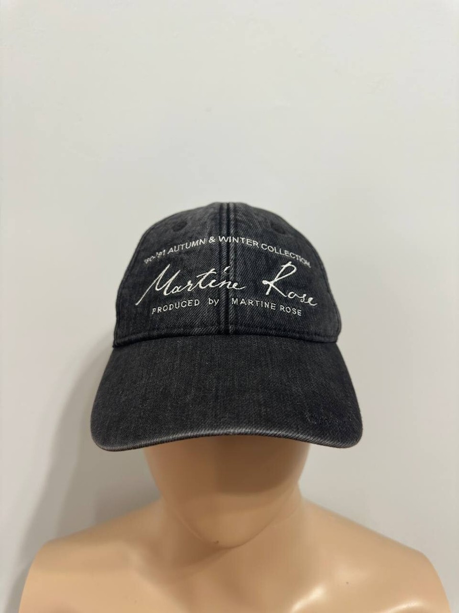 Martine Rose Signature Denim Cap Hat Washed Black | eBay