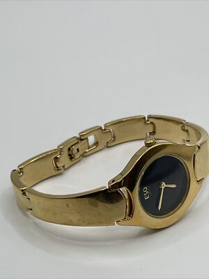 ESQ Esquire Swiss Watch Women Gold Tone Black Round Dial | eBay display picture 1