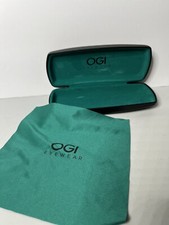 OGI Eyewear Hard Clamshell EyeglasseCase Black /Teal Green