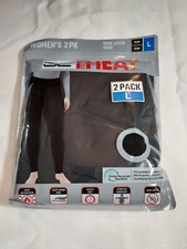 32 Degrees Heat 2 Pack Stretch Base Layer Pant Black Women's Size Large L