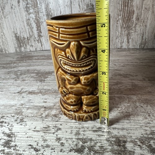 6 tazze/piantana vintage Giappone frutteti delle Hawaii Tiki Leilani ceramica marrone - Foto 8 di 10