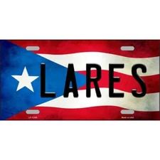 Lares Puerto Rico Flag License Plate Metal Sign Plaque Art Car Truck Wall Home