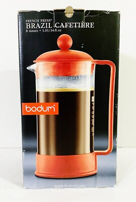 Bodum Brazil RED French Press Coffee Maker 34 oz 1 Liter 8 Cup Portugal