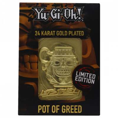 Yu-Gi-Oh! Fanattik Metal Card Metall Karte Barren 24K Gold Plated Pot of Greed