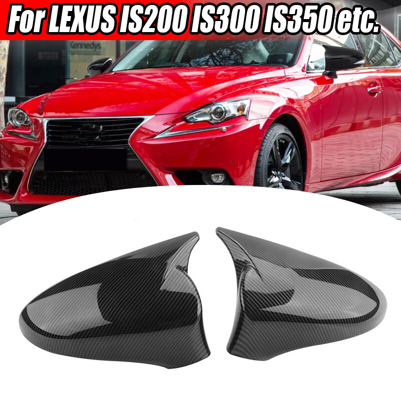 FOR 13-20 LEXUS GS GSF ES RC RCF LS M STYLE CARBON BLACK SIDE MIRROR COVER CAP