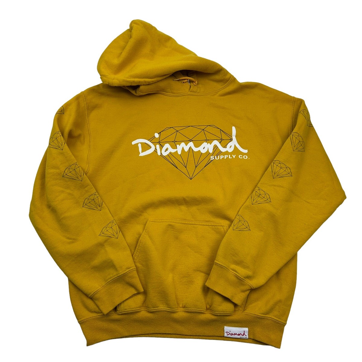 Diamond Supply Co. Yellow Hoodie Hooded Sweatshirt Pullover