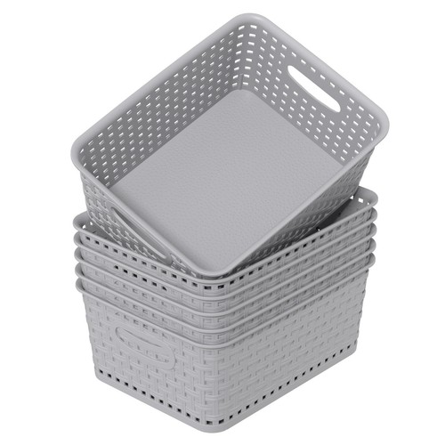 6 Packs Plastic Storage Baskets for Organizing Shelves Drawers Desktop, Small... - Picture 7 of 7