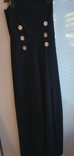 BOOHOO Womens Size 8 Black Strapless Jumpsuit. Wedding Christmas Party Occasion.
