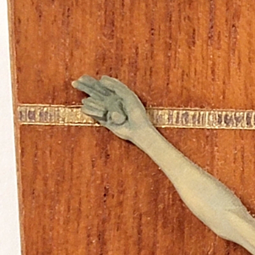 VTG Holy Cross Sacrifice Of Christ on Wood Plaque Made in Western Germany 8 Inch - Picture 4 of 11