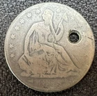 1855 O Seated Liberty Half Dollar Arrows 90% Silver HOLED New Orleans Mint KM82