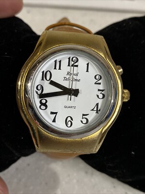 Ladies Gold Tone Royal Tel-Time Analog Talking Watch New Battery Working