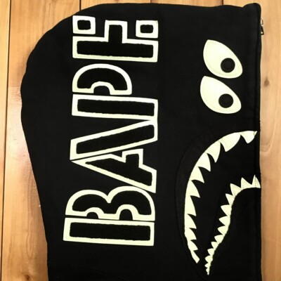 Glow in the dark BAPE BOUNTY HUNTER Shark Full Zip Hoodie A