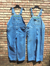 Lot of 2 Liberty Bib Overalls Mens 44x30 Denim Workwear Trucker Carpenter Farmer