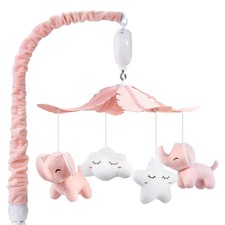 FEISIKE Crib Mobile for Girls Baby Mobiles with 3 Modes Digital Pink-Clip