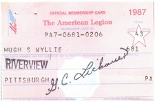 American Legion Membership Card