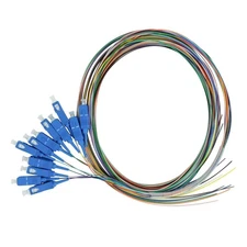 LSZH Fiber Optic Pigtails,  12 Strand SC/UPC , OM3, 12 Cores, 0.9mm, 1m. 