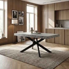 Tavolo Allungabile da Pranzo Cucina 160-240x90 cm Grigio/Nero DecHome