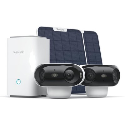 Überwachungskamera Set 4K  WLAN Außenkamera Solarpanel 2er Pack