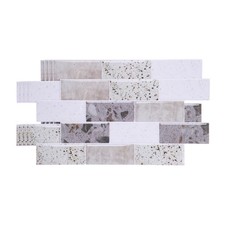 5Pcs 9.4"x4.7" Backsplash Tile Stickers, Marble Grey Beige