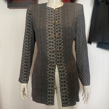 Vtg 90 s geometric printed blazer / jacket I unlined M